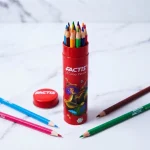 مداد رنگی ۱۲ رنگ استوانه‌ای (لوله‌ای) فکتیس | مداد رنگی فانتزی و باکیفیت Factice